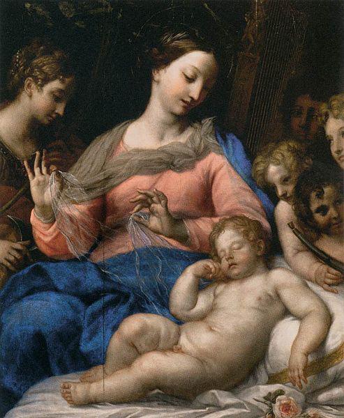 Carlo Maratta The Sleep of the Infant Jesus, with Musician Angels Spain oil painting art